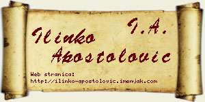 Ilinko Apostolović vizit kartica